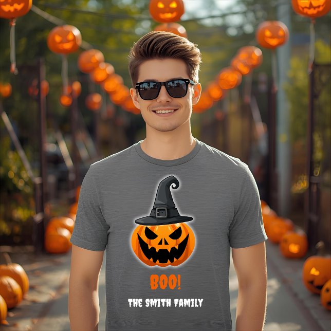 Camiseta Halloween Pumpkin "BOO!" - Nome Personalizado (Criador carregado)