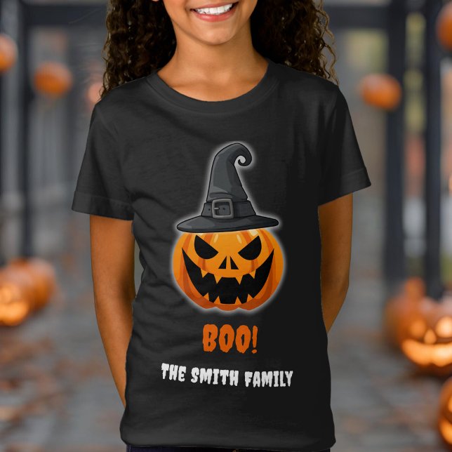 Camiseta Halloween Pumpkin "BOO!" - Nome Personalizado (Criador carregado)