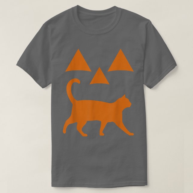 Camiseta Halloween Pumpkin Cat Jackolantern Costume  (Frente do Design)