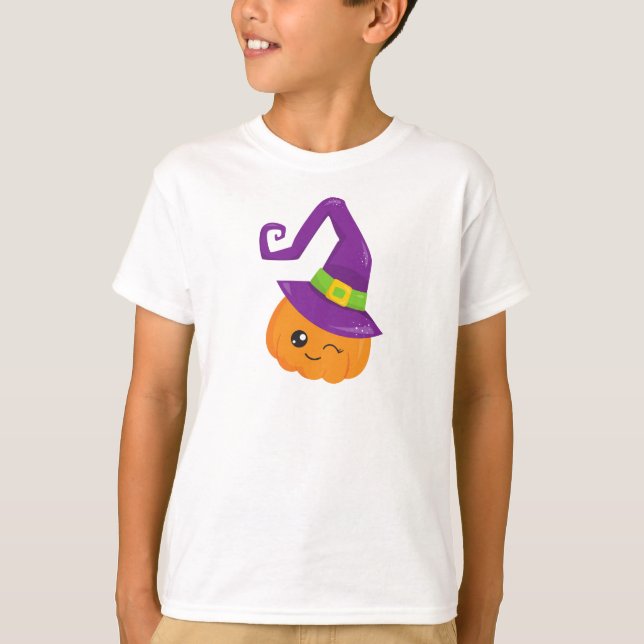 Camiseta Halloween, Pumpkin, Chapéu De Bruxas, Truque Ou Tr (Frente)