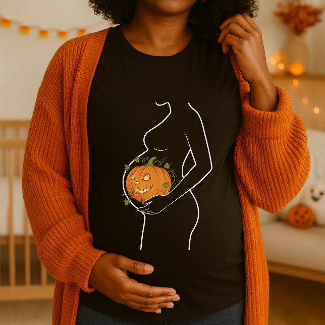 Camiseta Halloween Pumpkin Dentro Belly Grávida (Criador carregado)