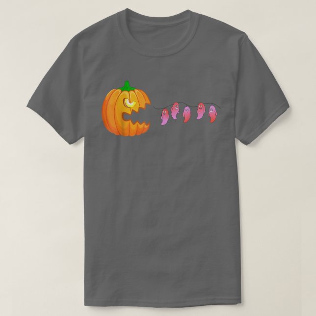 Camiseta Halloween Pumpkin Engraçado Fantasmas Meninos Home (Frente do Design)