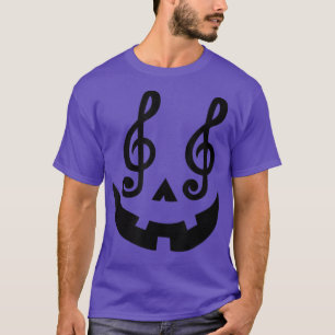 Camiseta Halloween Pumpkin Face Music Notes Professor de Mú