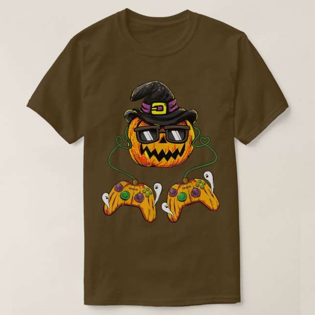 Camiseta Halloween Pumpkin Jack O Lantern Gamer Kids (Frente do Design)