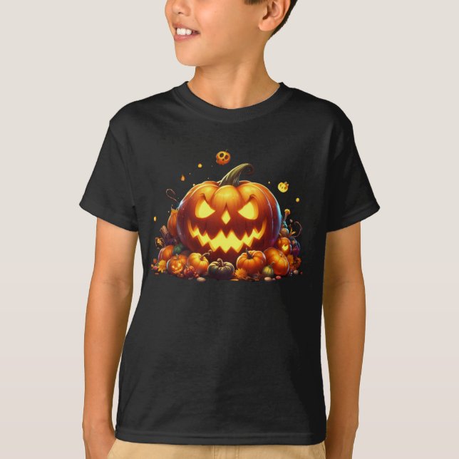 Camiseta Halloween Pumpkin Party Yellow Magic (Frente)