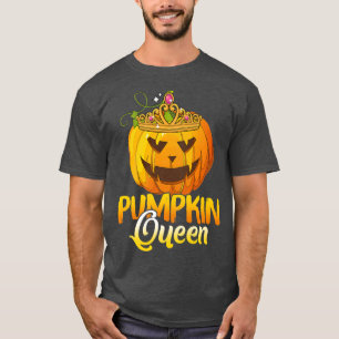 Camiseta Halloween Pumpkin Queen Crown Engraçado Olá Rainha