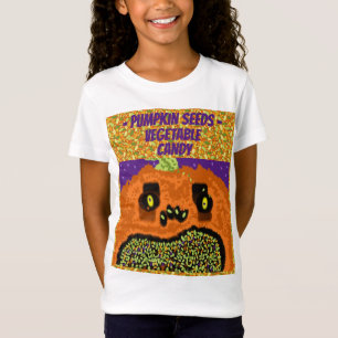 Camiseta Halloween Pumpkin Seeds Vegetais Candy Engraçado