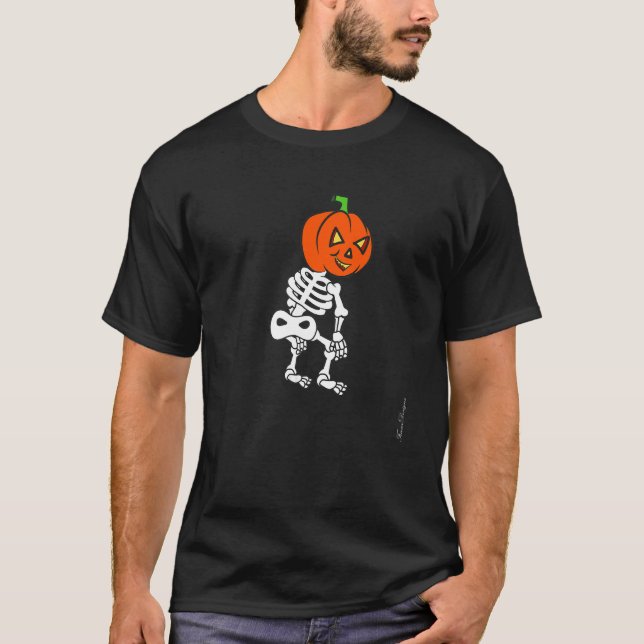 Camiseta Halloween pumpkin Vibes dance twerking skeleton  t (Frente)