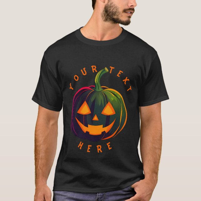 Camiseta Halloween Pumpkin Vibes design T Shirt (Frente)
