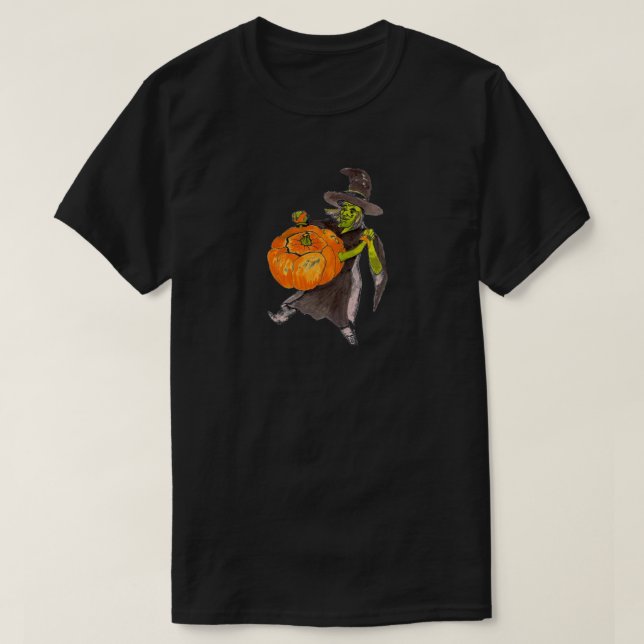 Camiseta Halloween Pumpkin Witch Warlock Dance (Frente do Design)