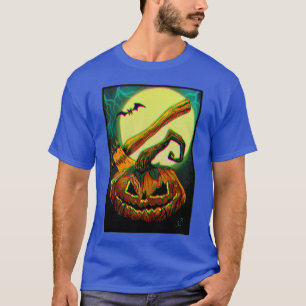 Camiseta Halloween pumpkin with visual glitch effect 1