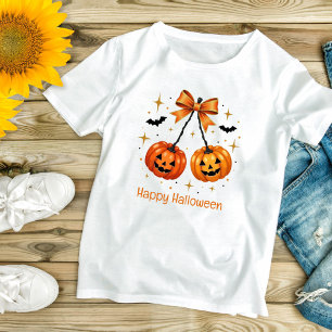 Camiseta Halloween Pumpkins Coquette Aestic Orange Arco
