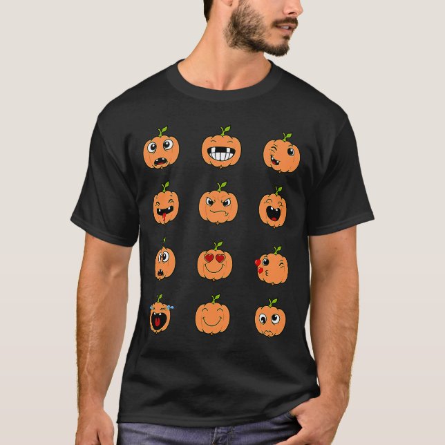 Camiseta Halloween Pumpkins Emotions Meninas Meninas Crianç (Frente)