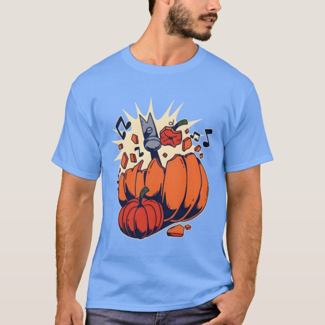 Camiseta Halloween Pumpkins Engraçado por uma família de ma (Frente)