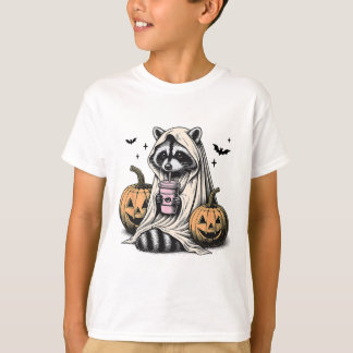 Camiseta Halloween Raccoon Ghost