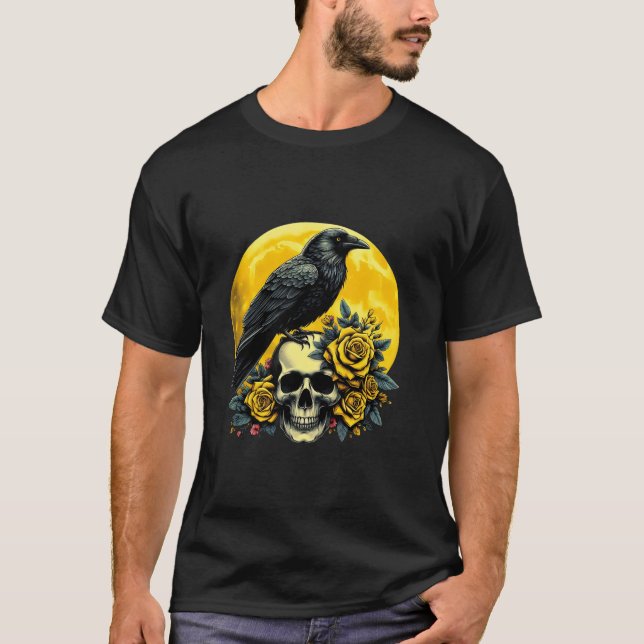 Camiseta Halloween Raven Crow Crow Crow Halloween (Frente)