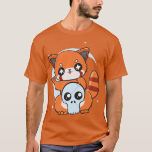 Camiseta Halloween Red Panda Bear Moon E Stars Anime Mang
