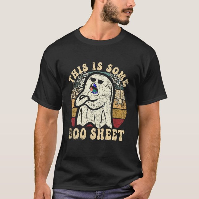 Camiseta Halloween Retro Boo Ghost Isto É Uma Folha De Boo (Frente)