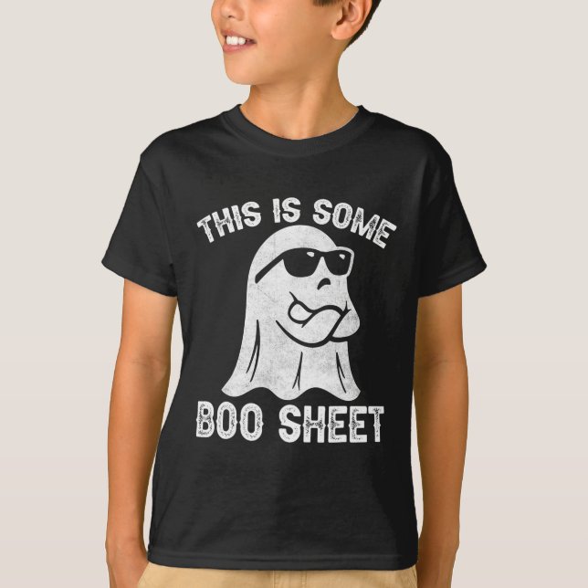 Camiseta Halloween Retro Boo Ghost Isto É Uma Folha De Boo (Frente)