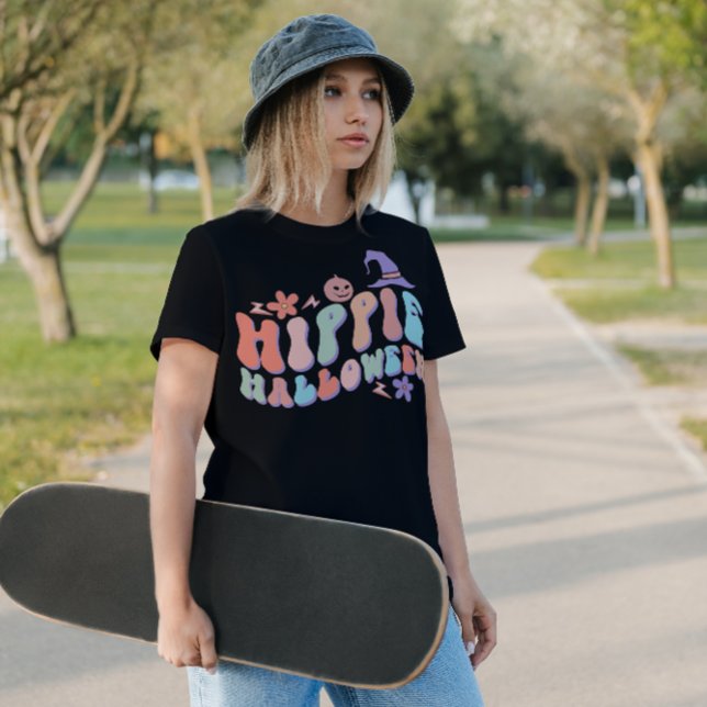 CAMISETA HALLOWEEN RETRO GROOVY HIPPIE HALLOWEEN (Criador carregado)