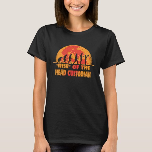 Camiseta Halloween Rising of Head Custodian Job Coworker (Frente)