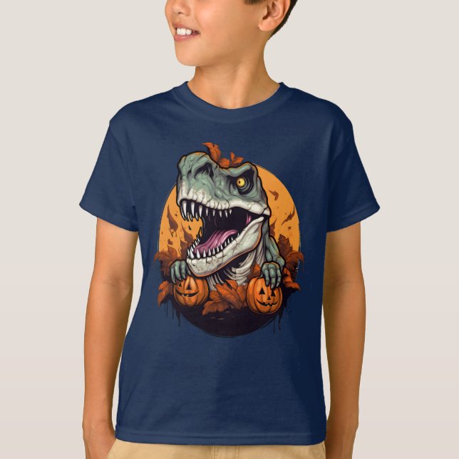 Camiseta Halloween Roars to the Life: T-Rex Halloween para  (Frente)