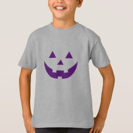 Camiseta Halloween roxo Jack o lanterna abóbora crianças
