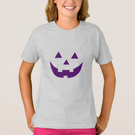 Camiseta Halloween roxo Jack ou lanterna abóbora cara crian