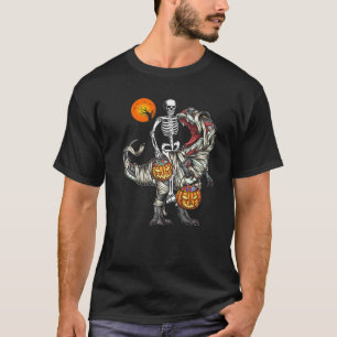 Camiseta Halloween S Skeleton Andando Mummy Dinossaur T Rex