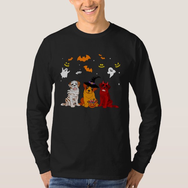 Camiseta Halloween saint bernard Dogs  Mummy Witch Demon (Frente)
