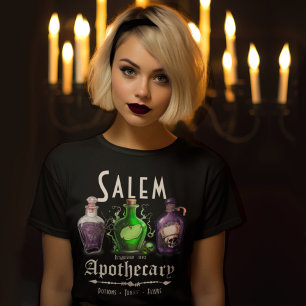 Camiseta Halloween Salem Apothary Potions Tonics Elixirs