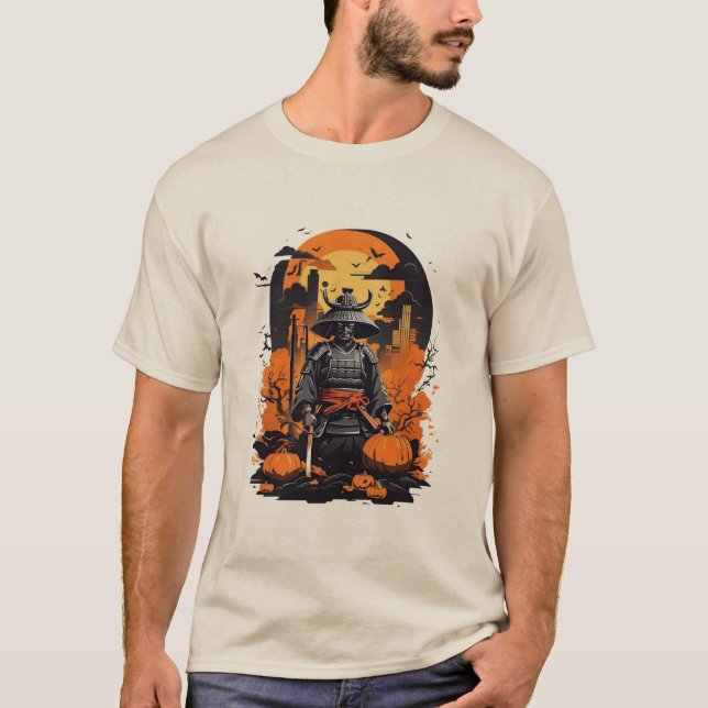 Camiseta Halloween Samurai | Anime Warrior T-Shirt (Frente)
