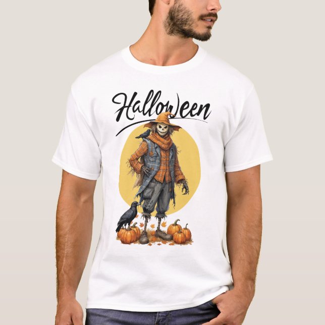 Camiseta Halloween Scarecrow Men White (Frente)