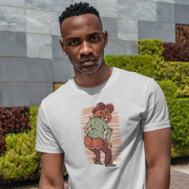 Camiseta Halloween Scarecrow Pumpkin Atrás (Criador carregado)