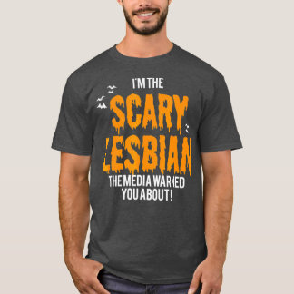Camiseta Halloween Scary Costume lésbica Casal lésbica