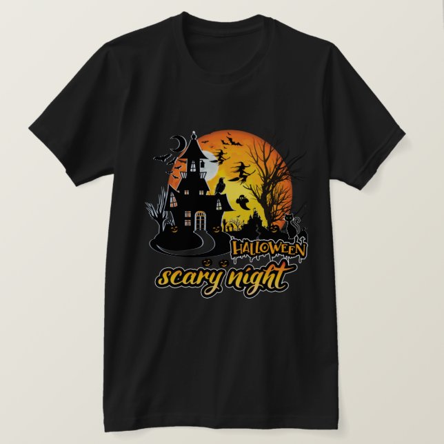 Camiseta Halloween Scary Night (Frente do Design)