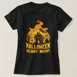 Camiseta Halloween Scary Night Hauning House Design