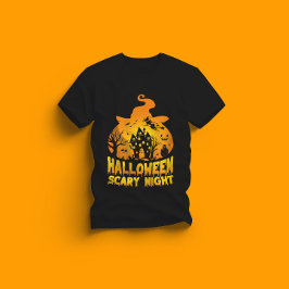 Camiseta Halloween Scary Night Hauning House Design