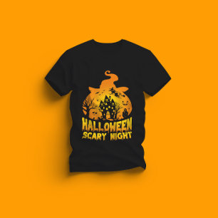 Camiseta Halloween Scary Night Hauning House Design