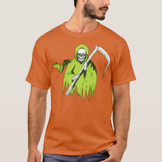 Camiseta Halloween Scary skull ghost com taco
