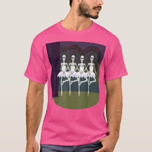 Camiseta Halloween Scary Spooky Dançando Ballerina Skeleton