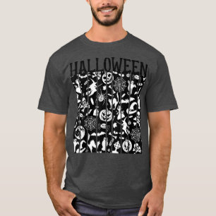 Camiseta Halloween Scary Vintage Pumpkin Witch Skeleton Boo