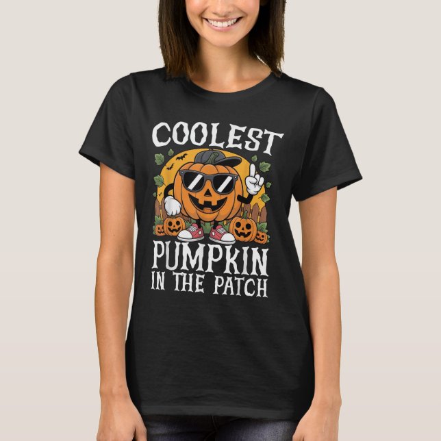 Camiseta Halloween Shirts Boys And Kids Coolest Pumpkin In  (Frente)