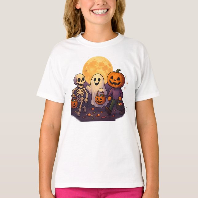 Camiseta Halloween Simples Minimalista Unisex Masculina (Frente)