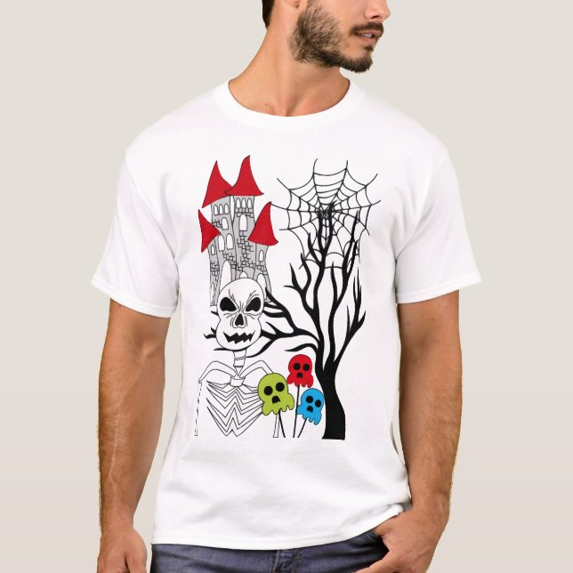 Camiseta halloween skeleton   (Frente)