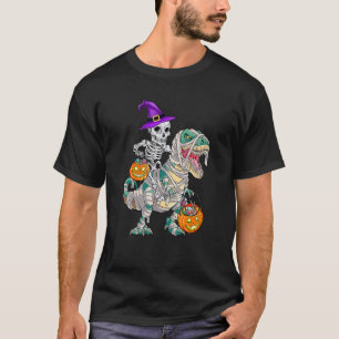 Camiseta Halloween Skeleton Andando Mummy Dinosaur Rex Pump