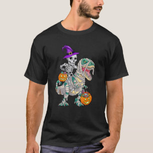 Camiseta Halloween Skeleton Andando Mummy Dinosaur Rex Pump