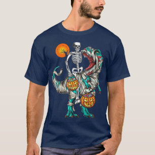 Camiseta Halloween Skeleton Andando Mummy Dinossaur T Re Pu