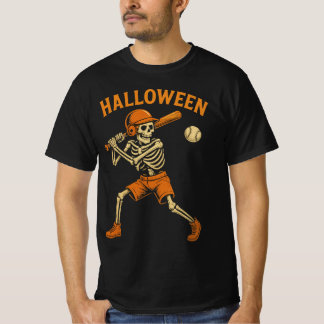 Camiseta Halloween Skeleton Baseball Tee