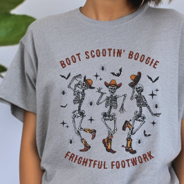 Camiseta Halloween Skeleton Boot Scootin' Boogie T-Shirt